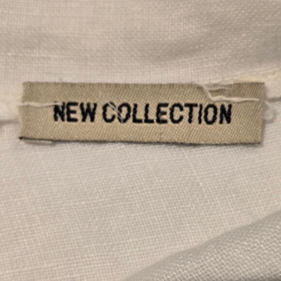 Made in Italy New Collection White Silver Graffiti Linen Button-up Shirt Dress - Picture 9 of 10